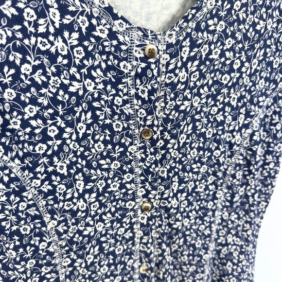 Vintage Eddie Bauer Maxi Dress Womens Medium Button Down Cottage Tradwife Floral - Picture 3 of 8